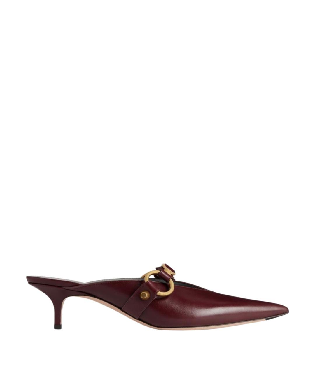 BALENCIAGA Бордовые кожаные мюли, фото 1