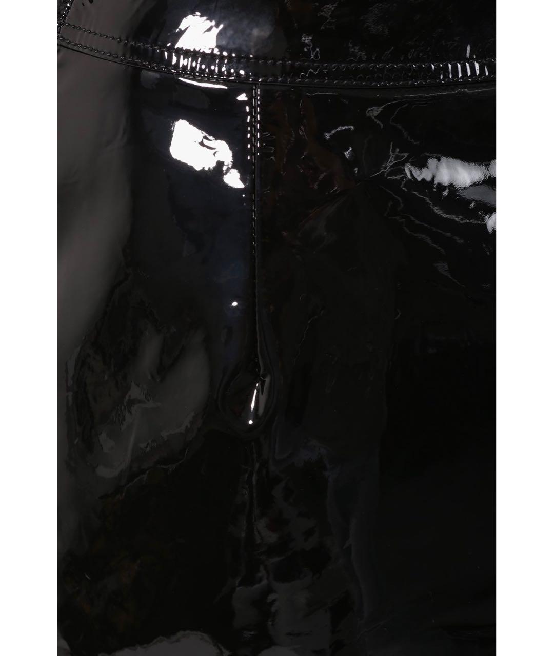 SAINT LAURENT Черная кожаная юбка миди, фото 4