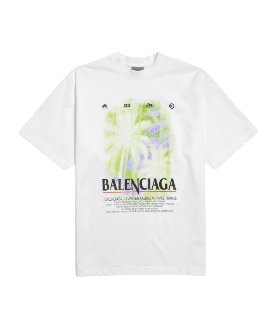 BALENCIAGA Белая хлопковая футболка, фото 1