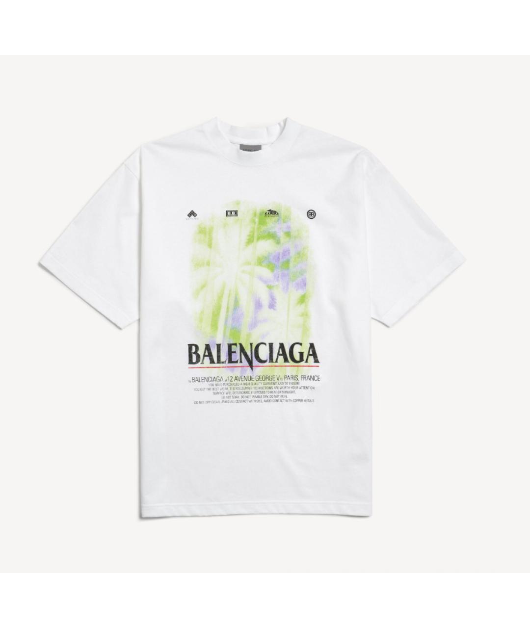 BALENCIAGA Белая хлопковая футболка, фото 3