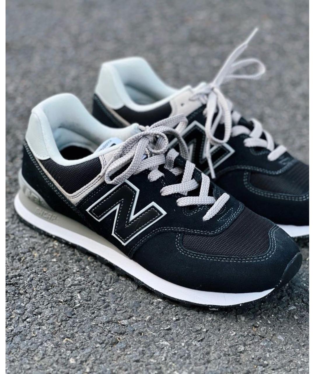 NEW BALANCE Черные замшевые низкие кроссовки / кеды, фото 6