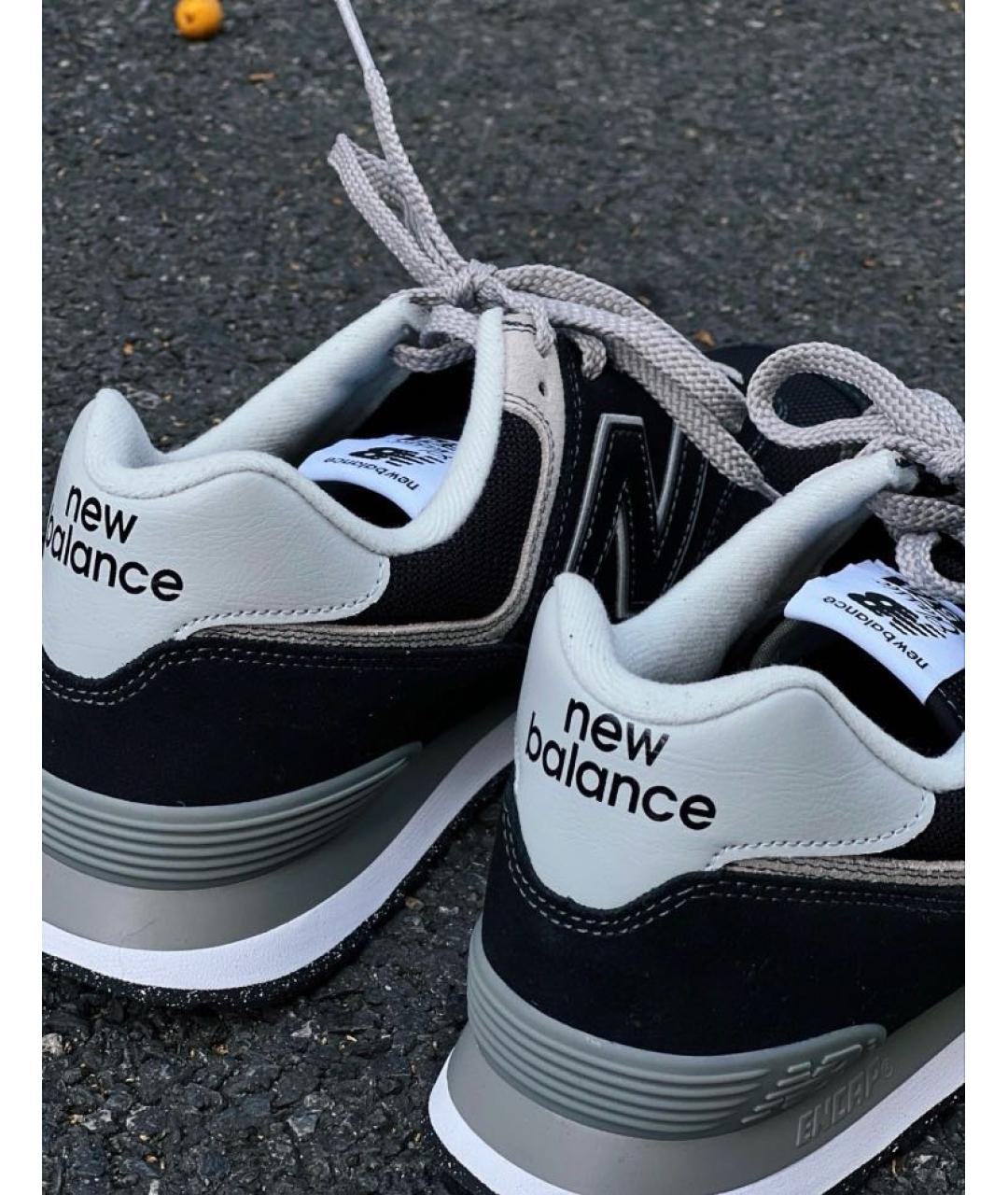 NEW BALANCE Черные замшевые низкие кроссовки / кеды, фото 8