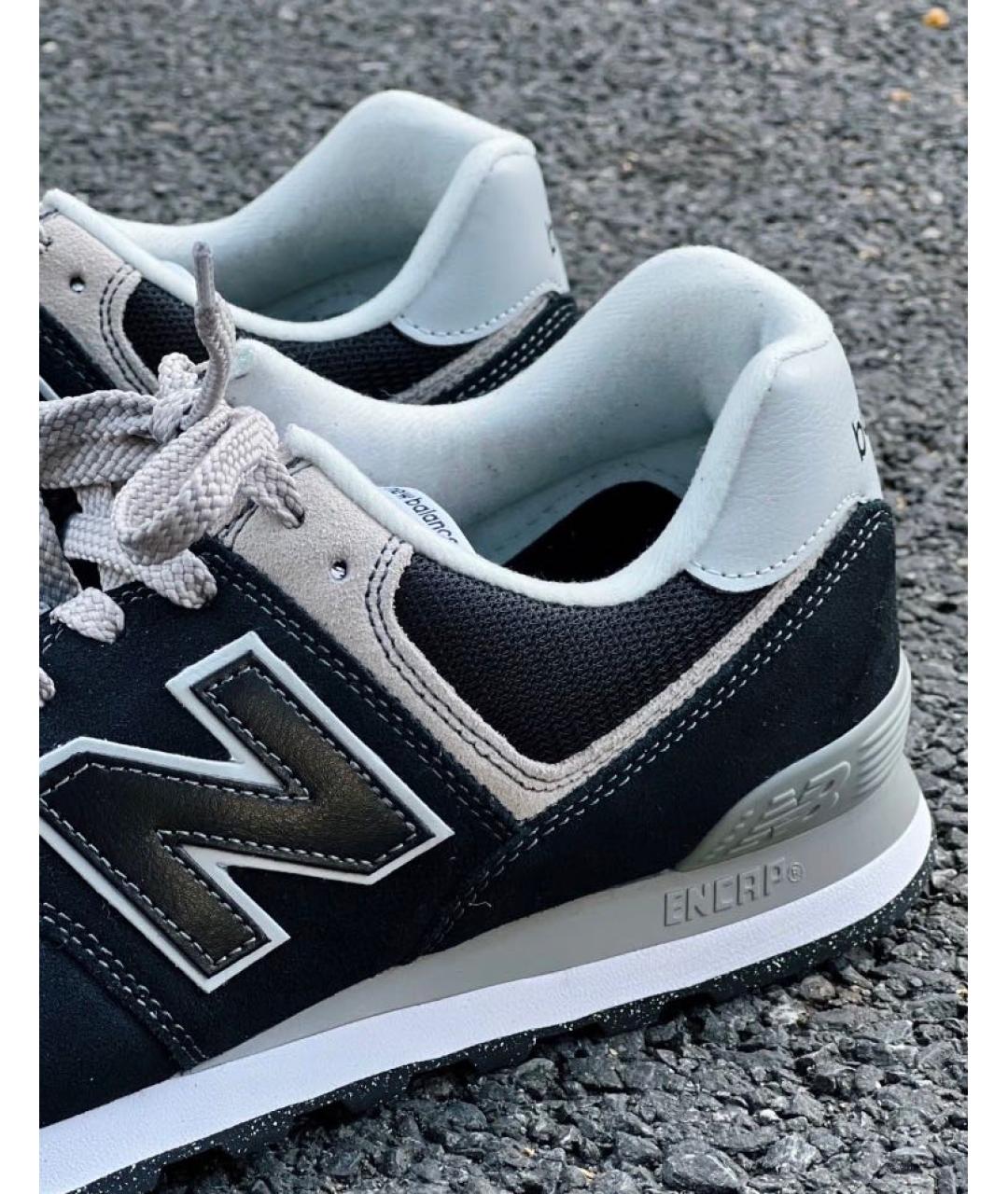 NEW BALANCE Черные замшевые низкие кроссовки / кеды, фото 5
