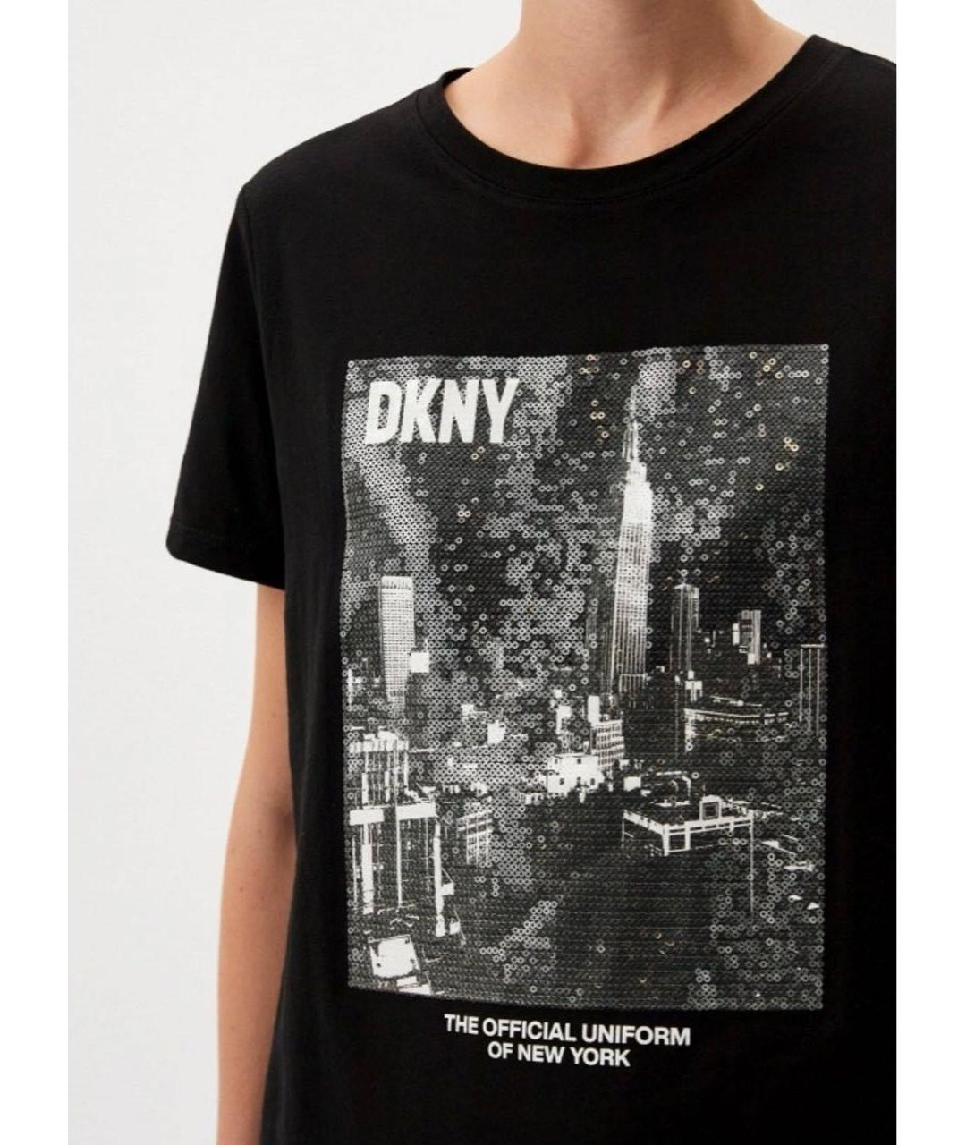 DKNY Черная хлопковая футболка, фото 2