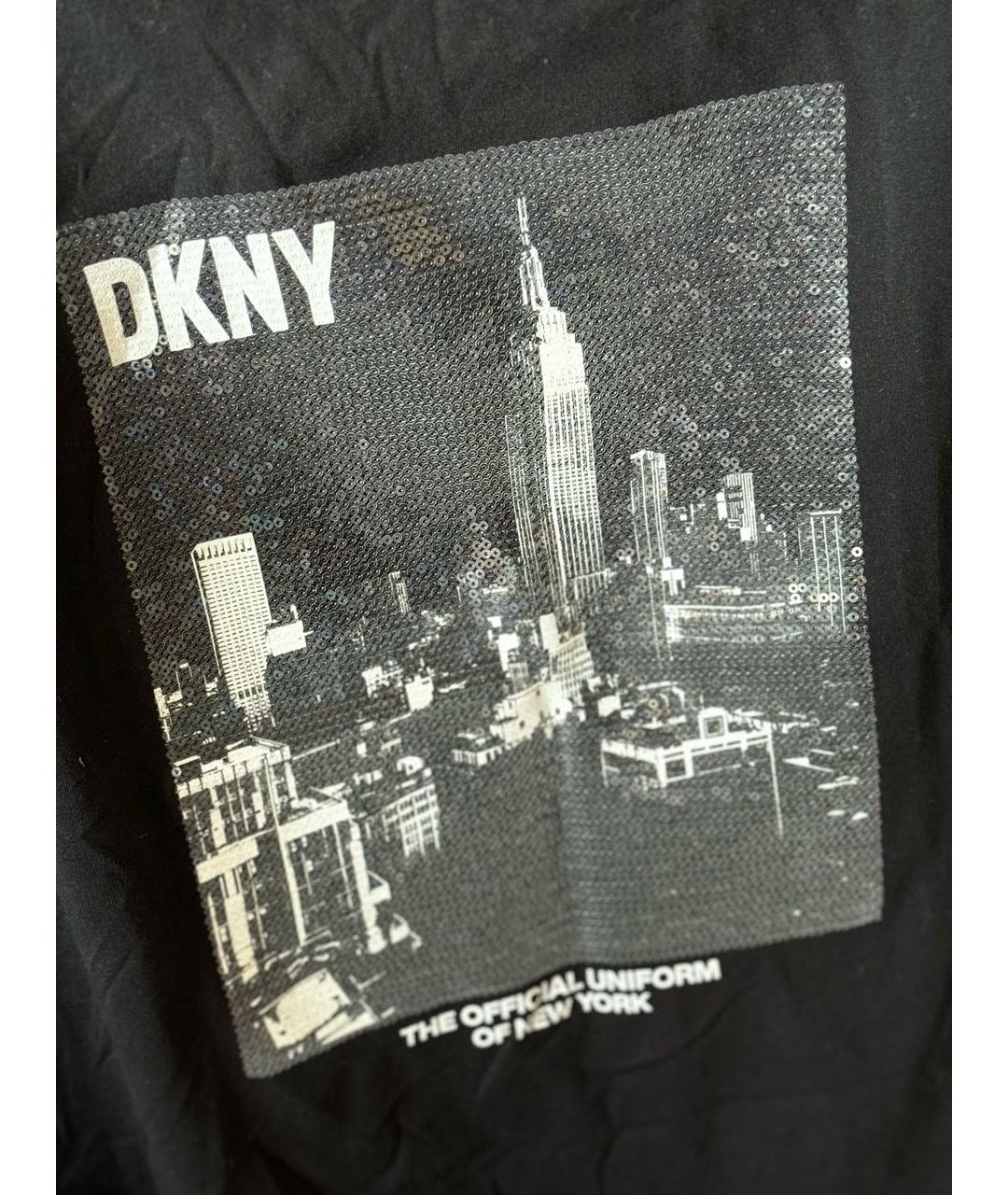 DKNY Черная хлопковая футболка, фото 6