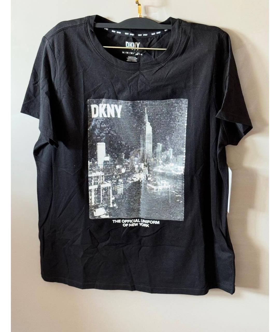 DKNY Черная хлопковая футболка, фото 7