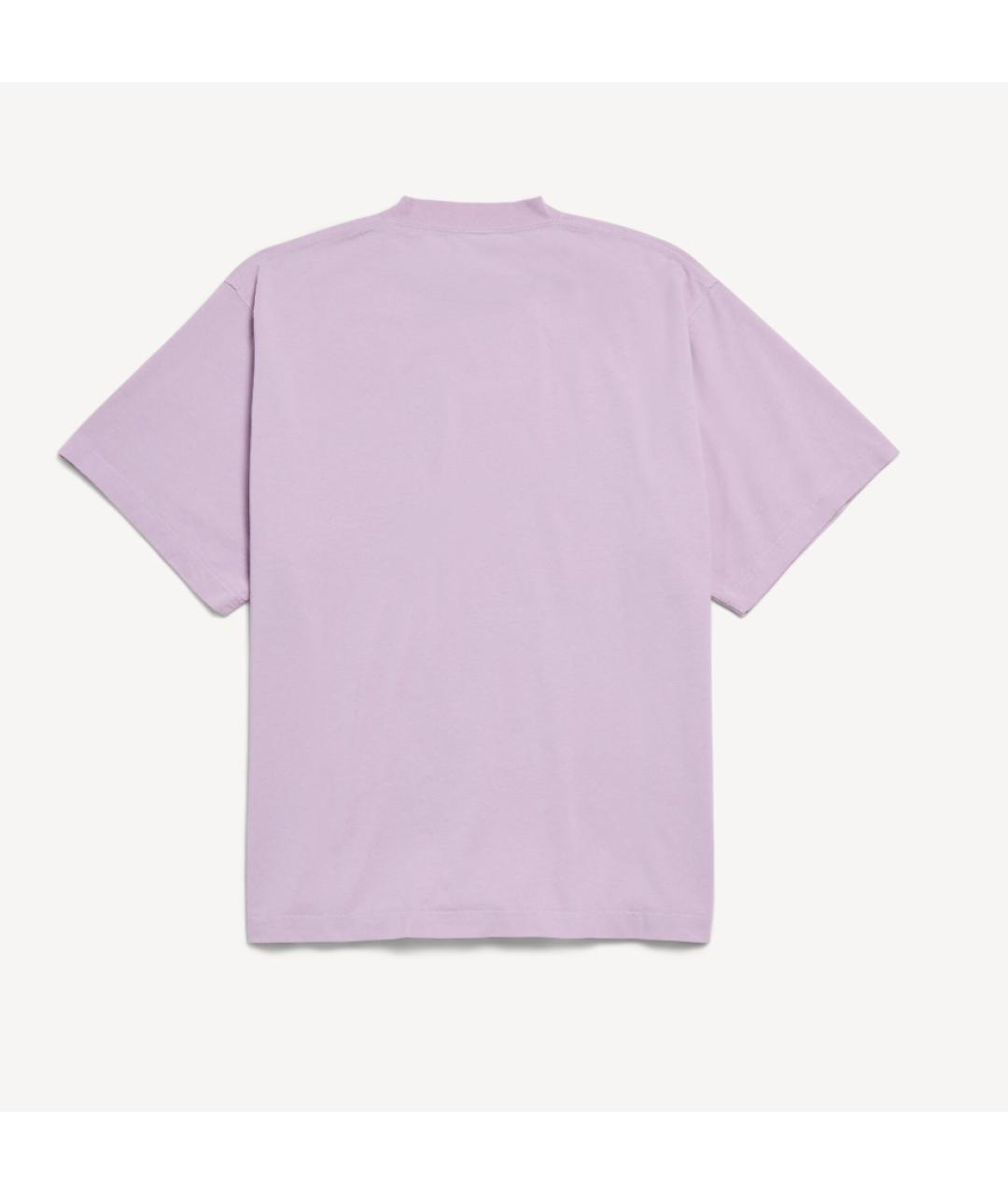BALENCIAGA Розовая хлопковая футболка, фото 2