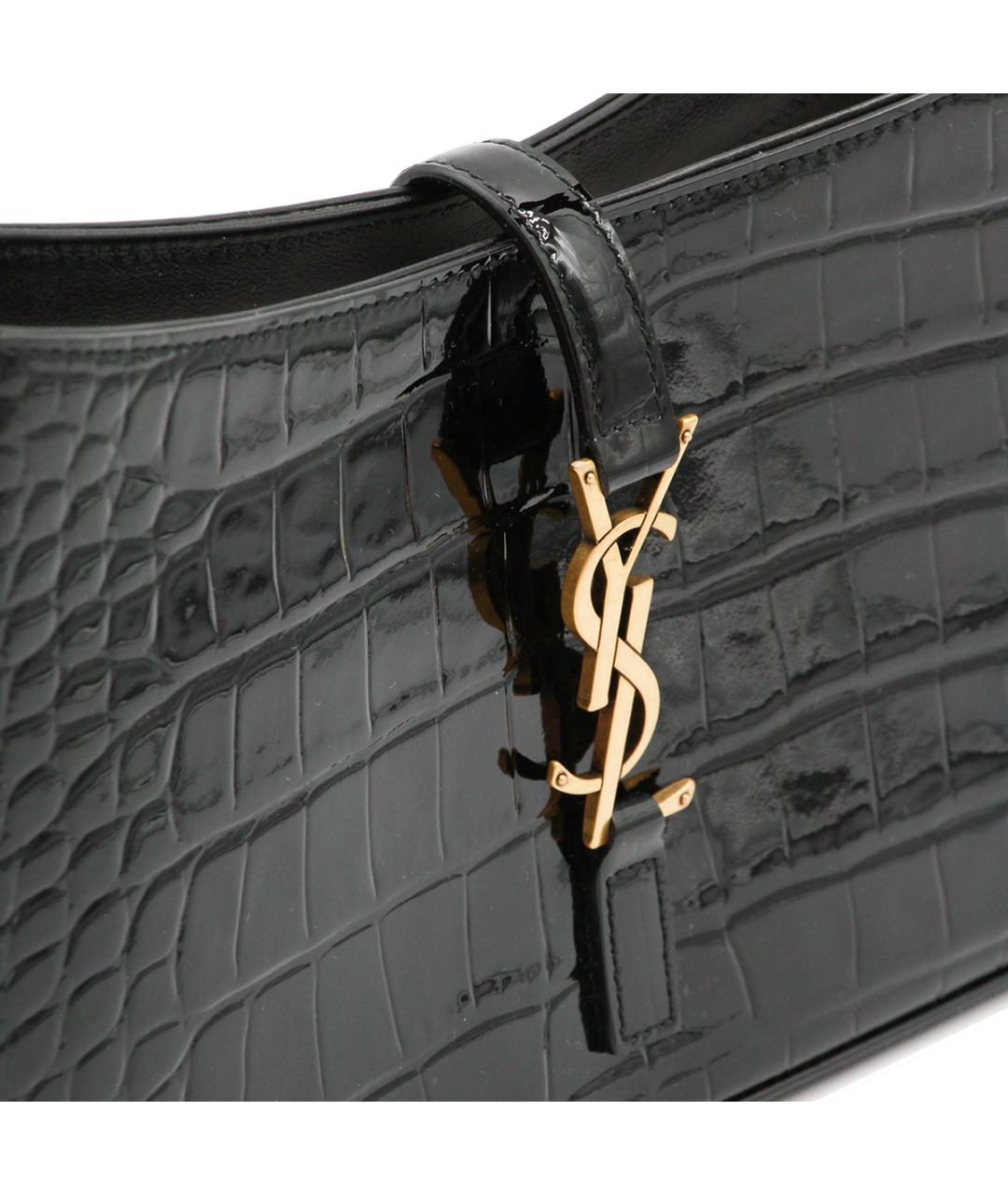 SAINT LAURENT Черная кожаная сумка через плечо, фото 4