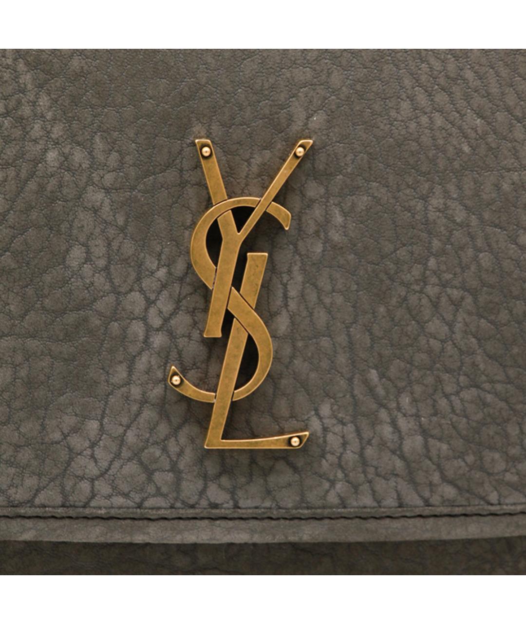 SAINT LAURENT Серая замшевая сумка через плечо, фото 6