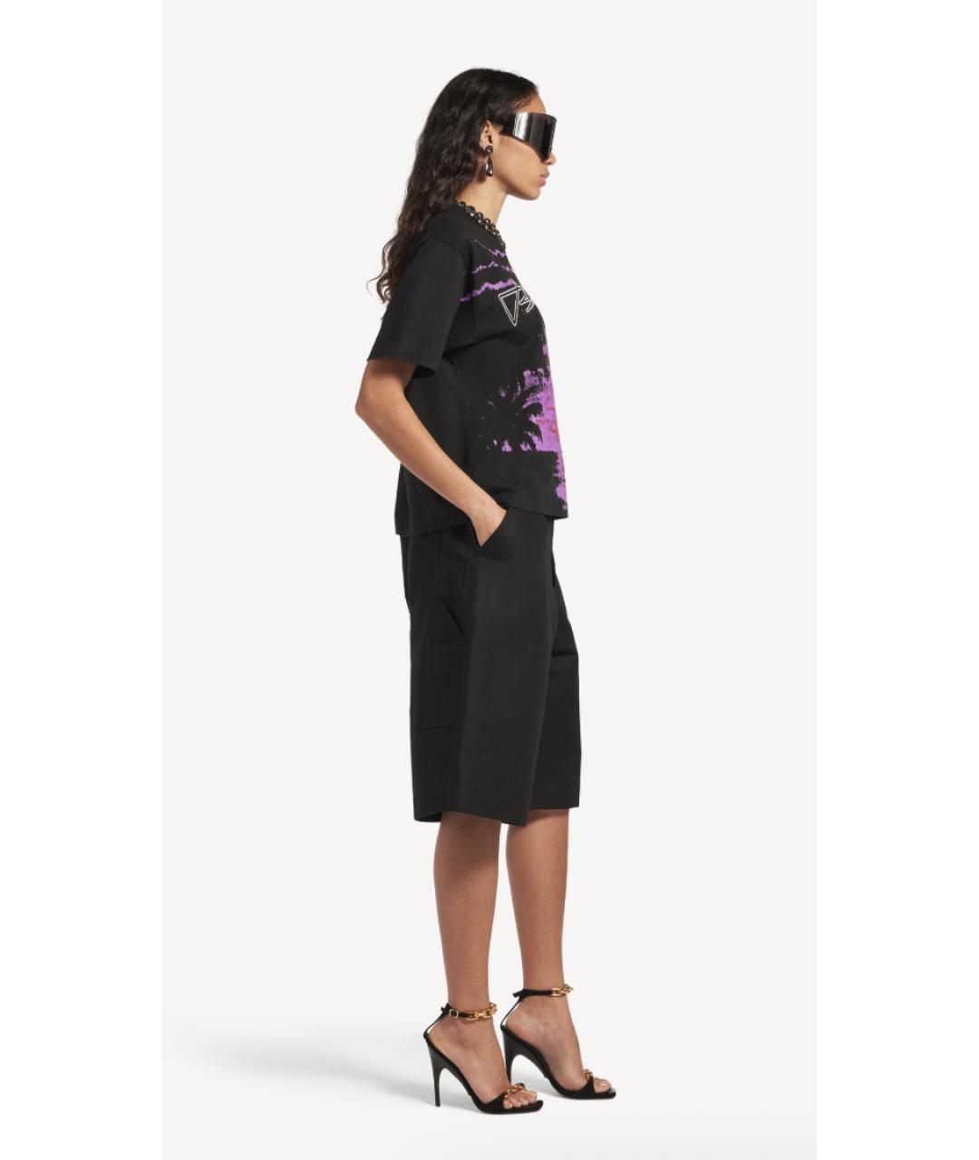 BALENCIAGA Черная хлопковая футболка, фото 4
