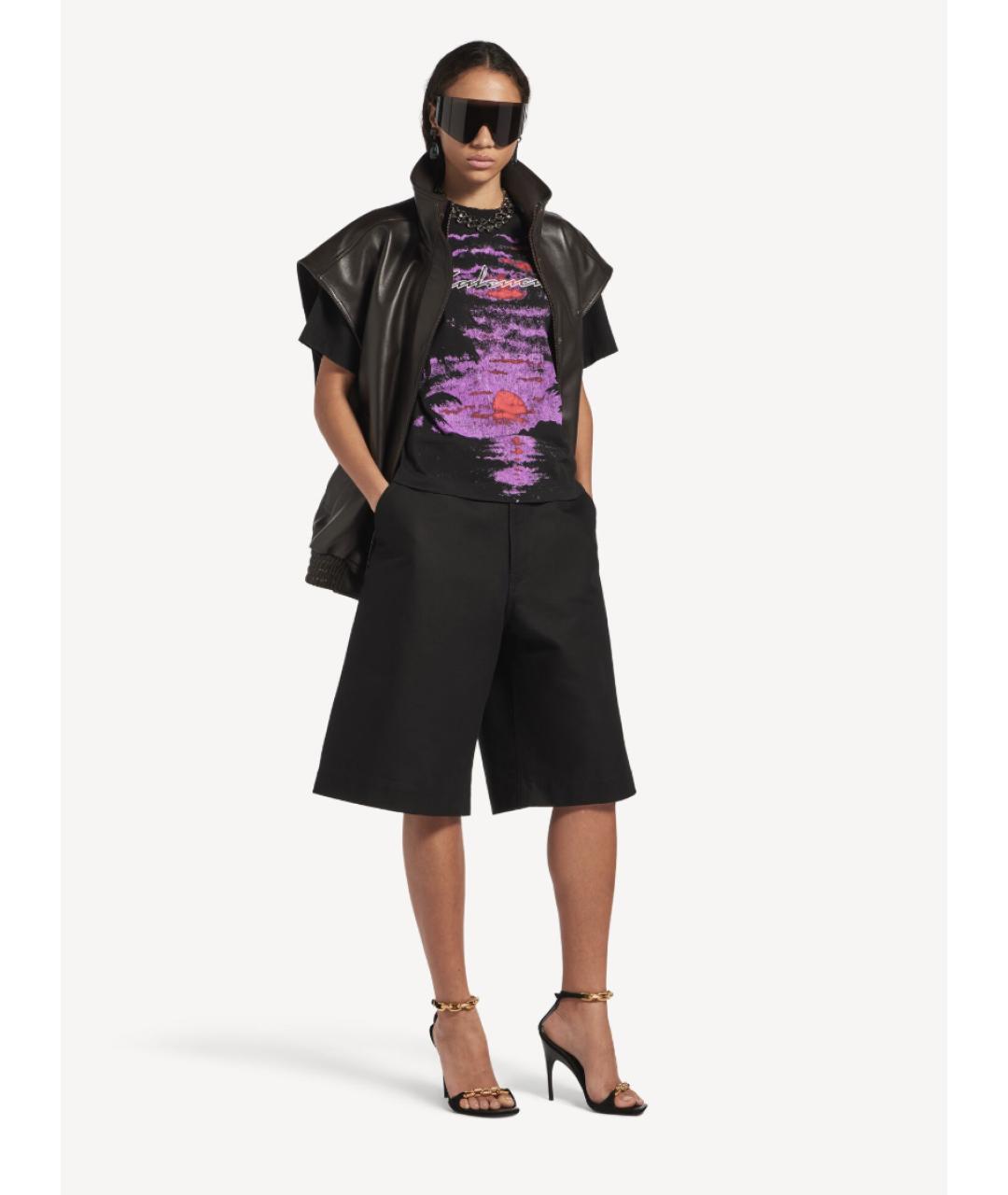 BALENCIAGA Черная хлопковая футболка, фото 5