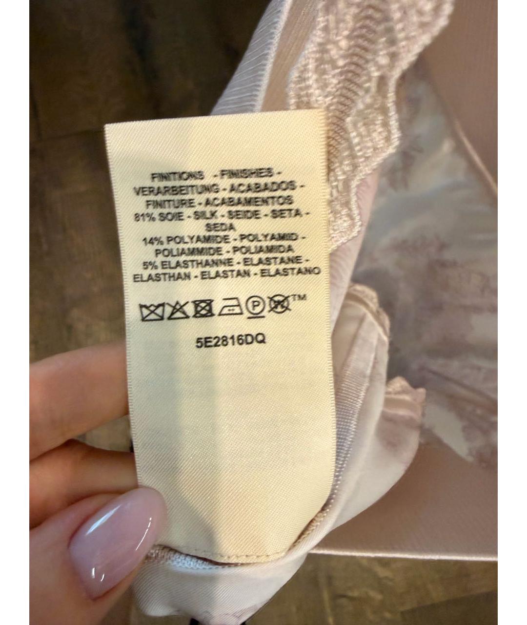 HERMES Розовая шелковая майка, фото 6