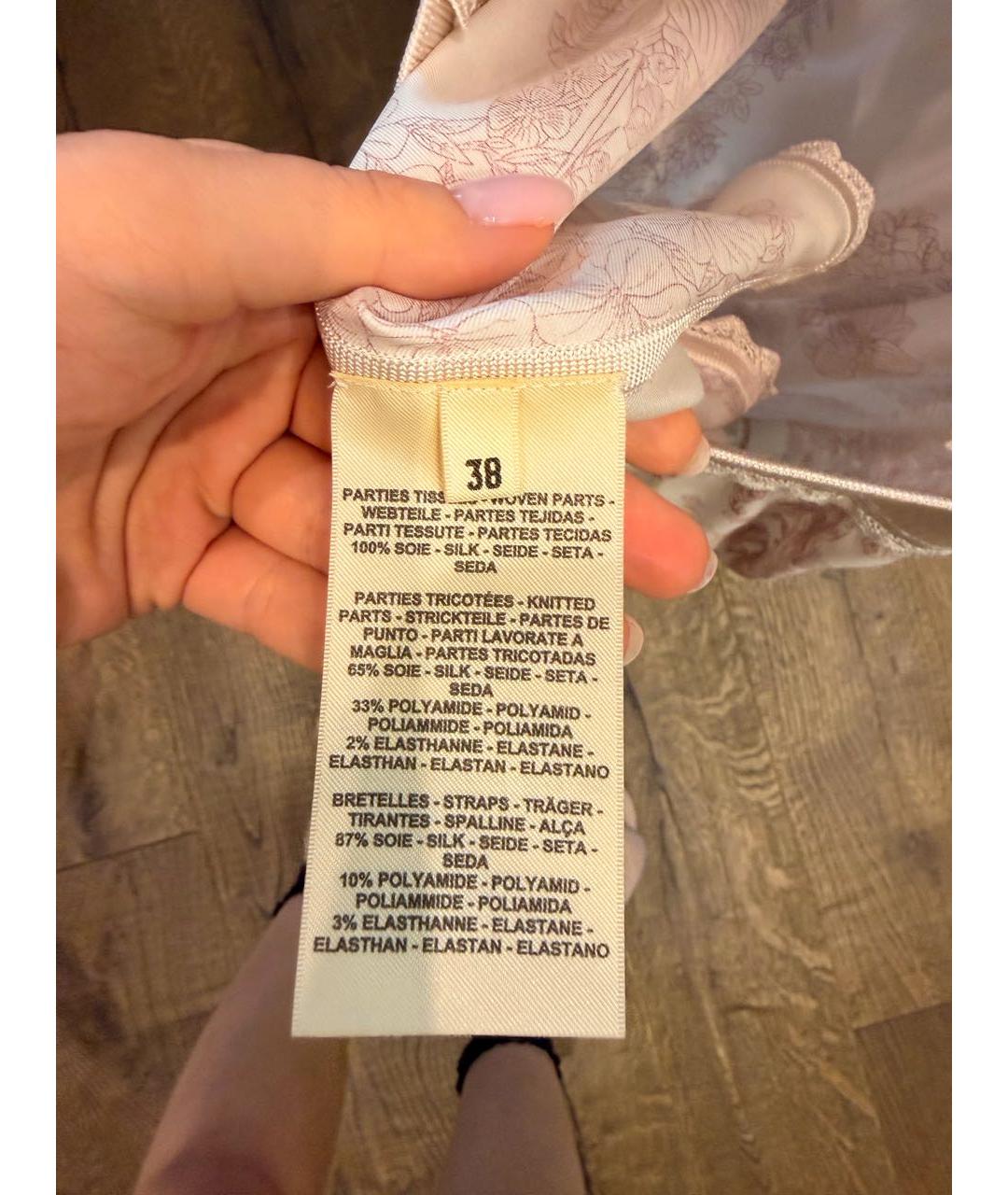 HERMES Розовая шелковая майка, фото 4
