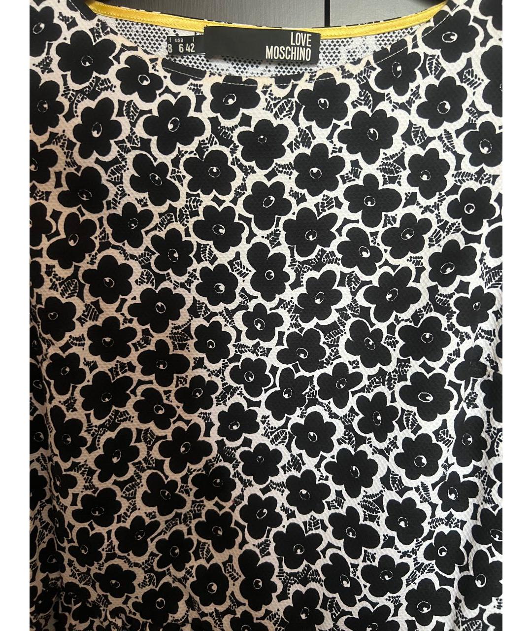 LOVE MOSCHINO Мульти хлопко-эластановое коктейльное платье, фото 4