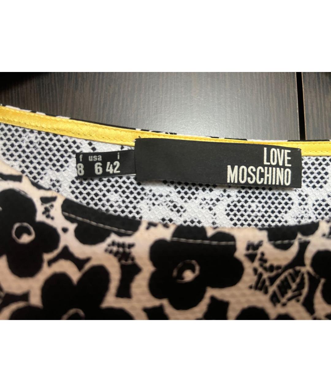 LOVE MOSCHINO Мульти хлопко-эластановое коктейльное платье, фото 5