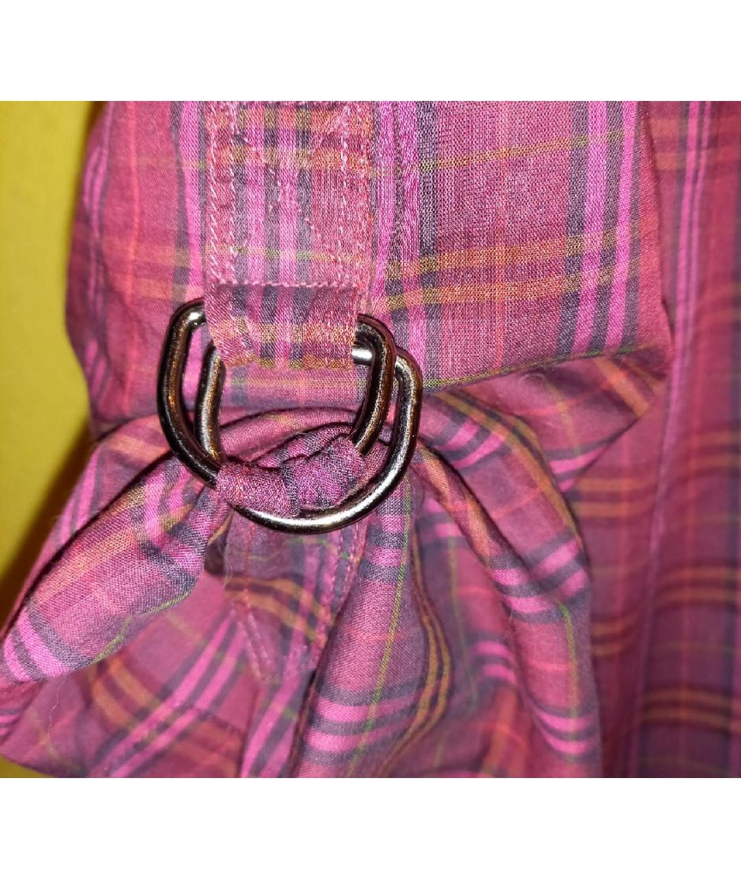 BURBERRY Бордовое хлопковое повседневное платье, фото 7