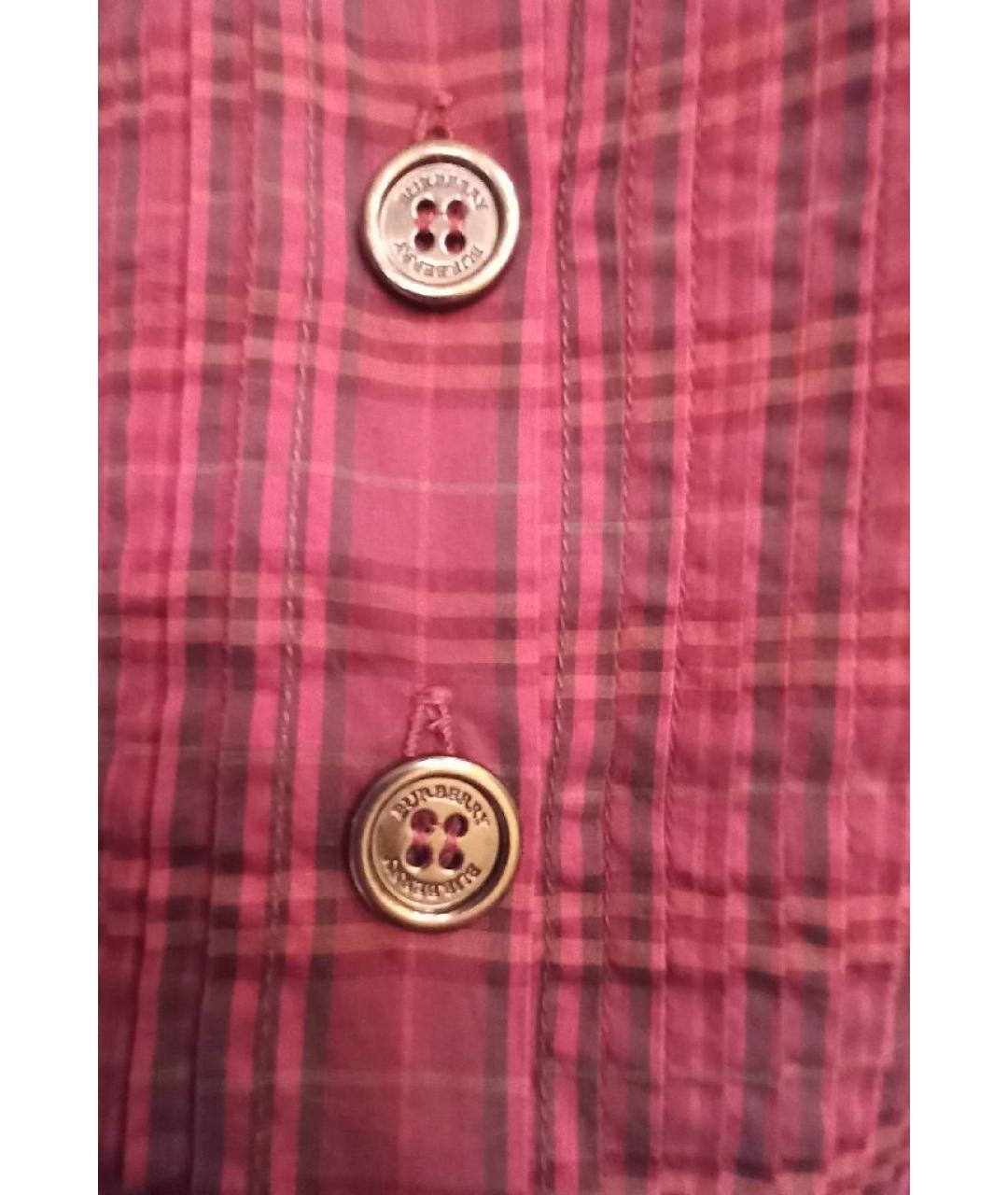 BURBERRY Бордовое хлопковое повседневное платье, фото 4