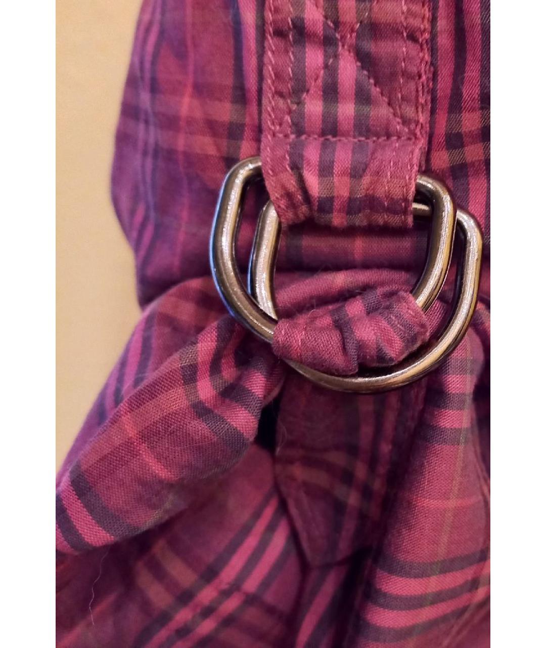 BURBERRY Бордовое хлопковое повседневное платье, фото 6
