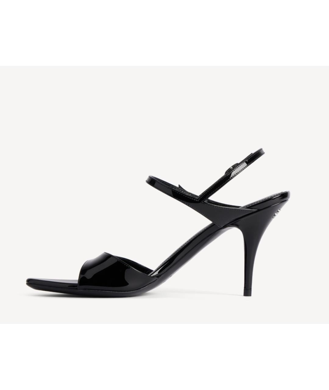 BALENCIAGA Черные кожаные босоножки, фото 6