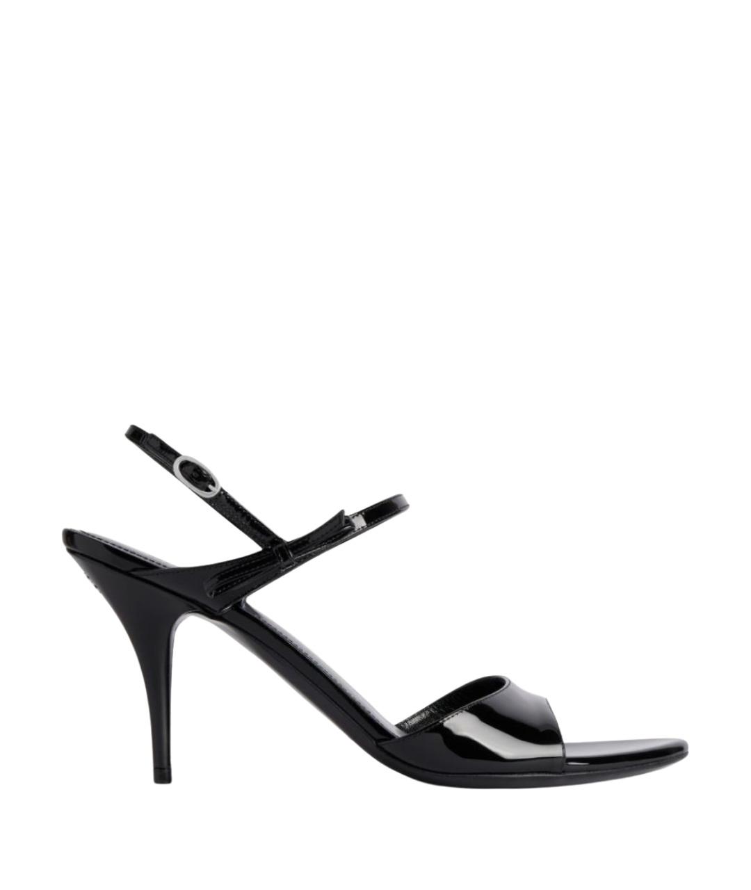 BALENCIAGA Черные кожаные босоножки, фото 1
