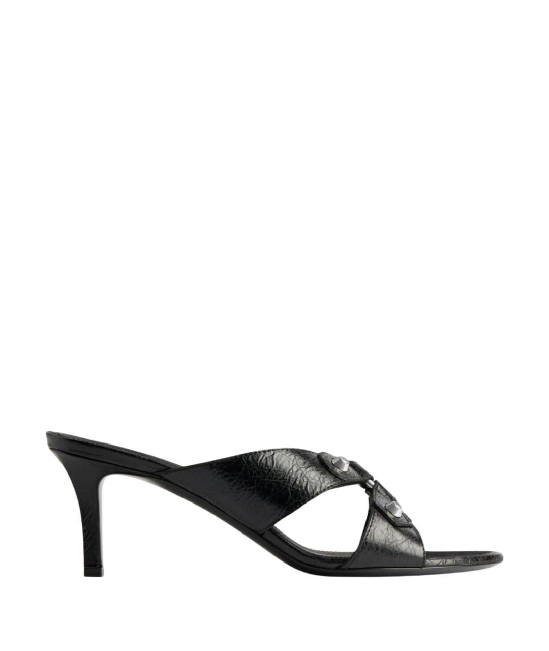BALENCIAGA Черные кожаные мюли, фото 1