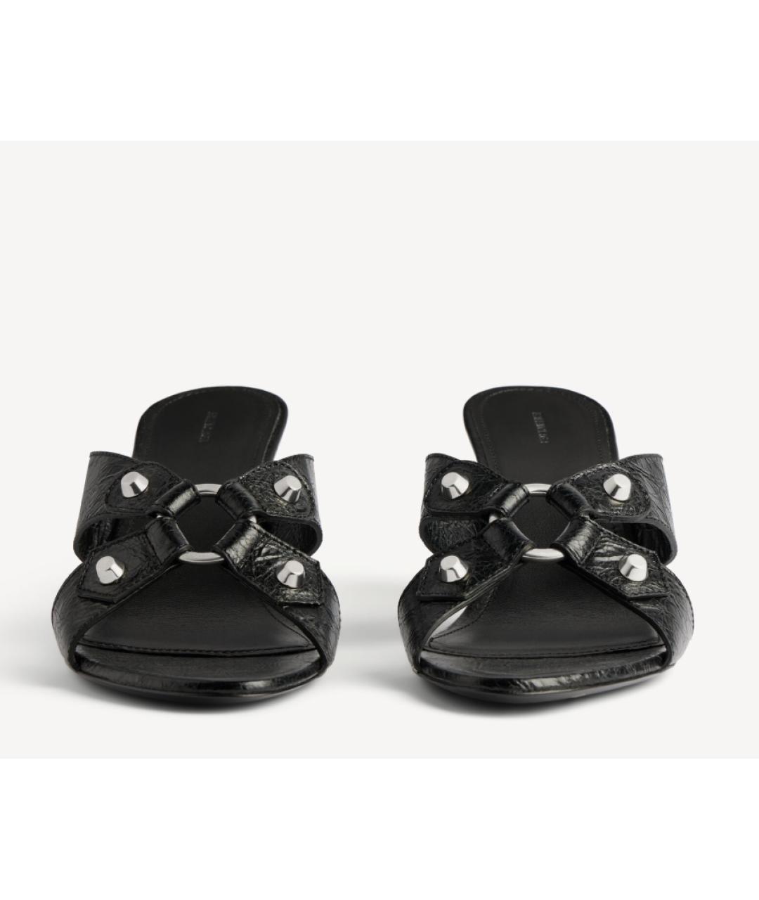 BALENCIAGA Черные кожаные мюли, фото 2