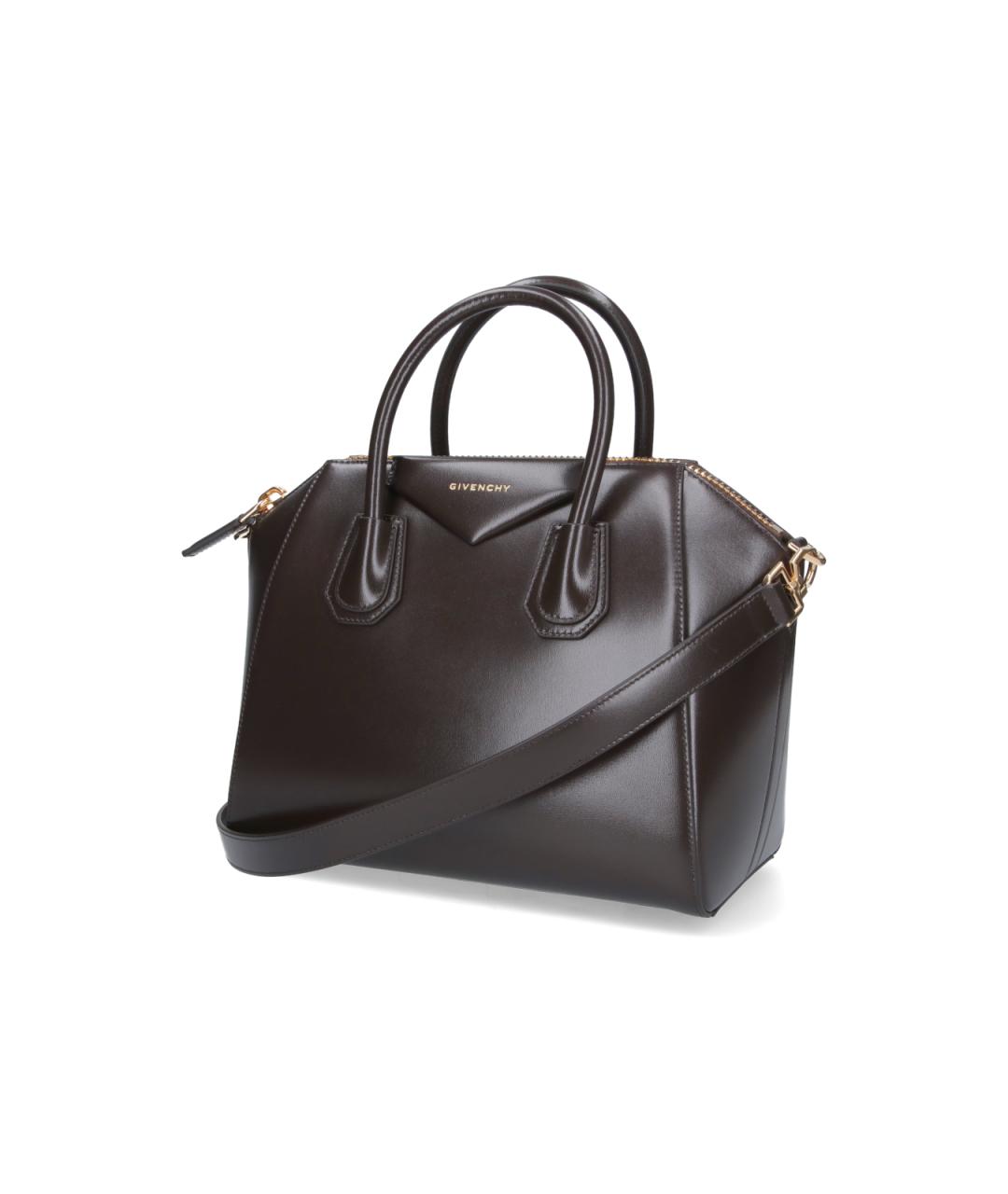 GIVENCHY Коричневая кожаная сумка с короткими ручками, фото 2