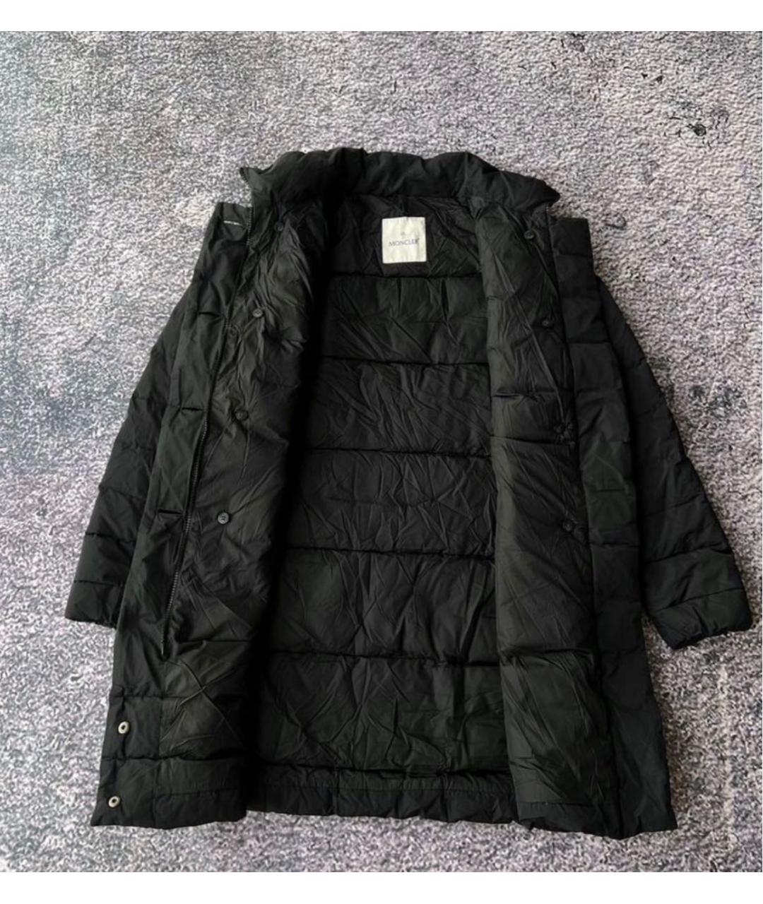 MONCLER Черный полиамидовый пуховик, фото 3