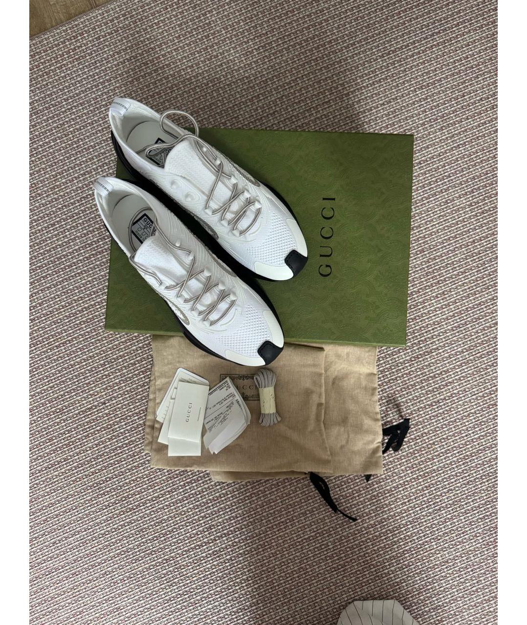 GUCCI Белые низкие кроссовки / кеды, фото 3