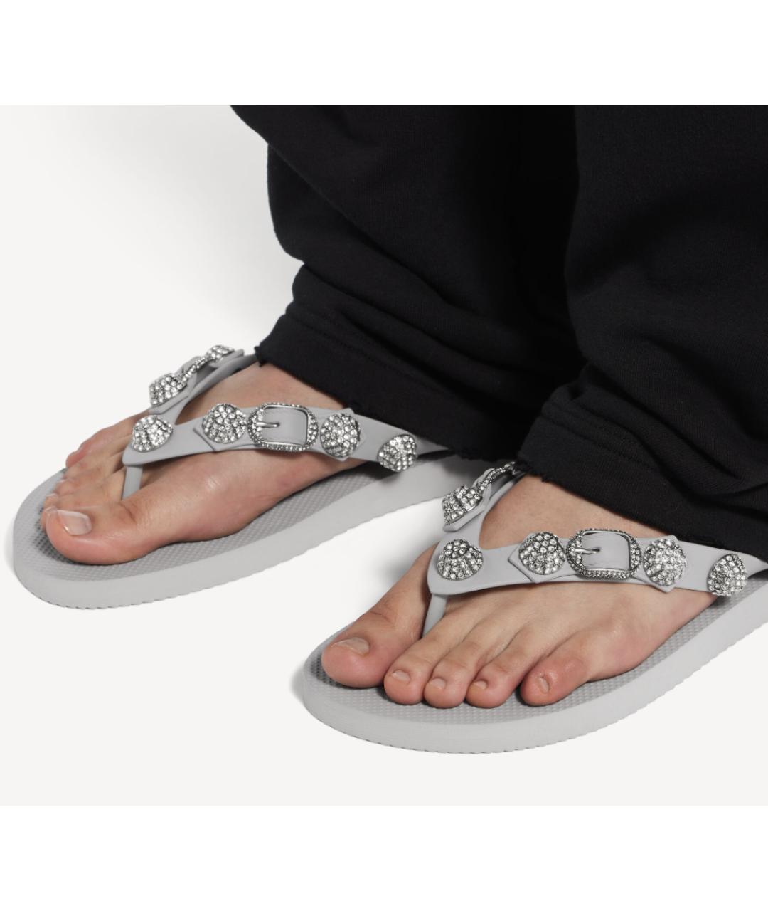 BALENCIAGA Серые шлепанцы, фото 3