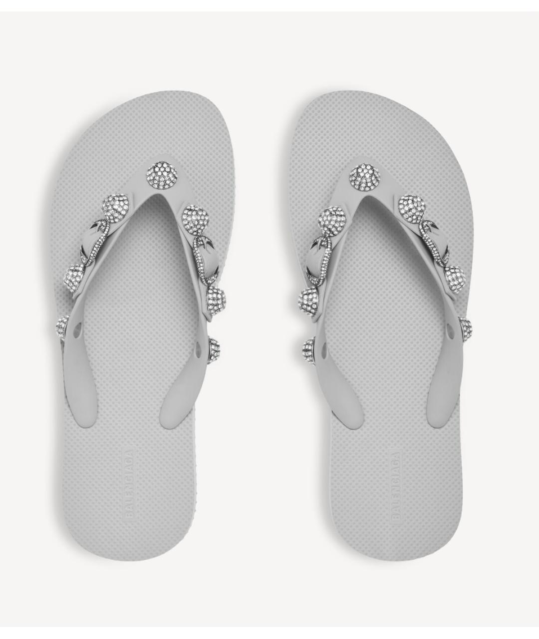 BALENCIAGA Серые шлепанцы, фото 5