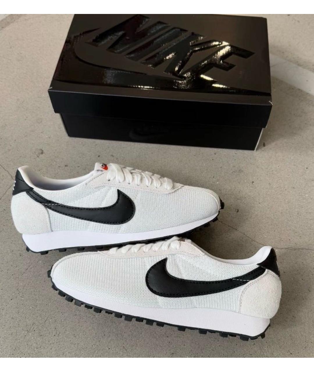 NIKE Белые текстильные низкие кроссовки / кеды, фото 7