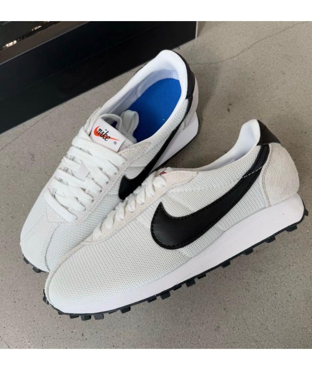 NIKE Белые текстильные низкие кроссовки / кеды, фото 6