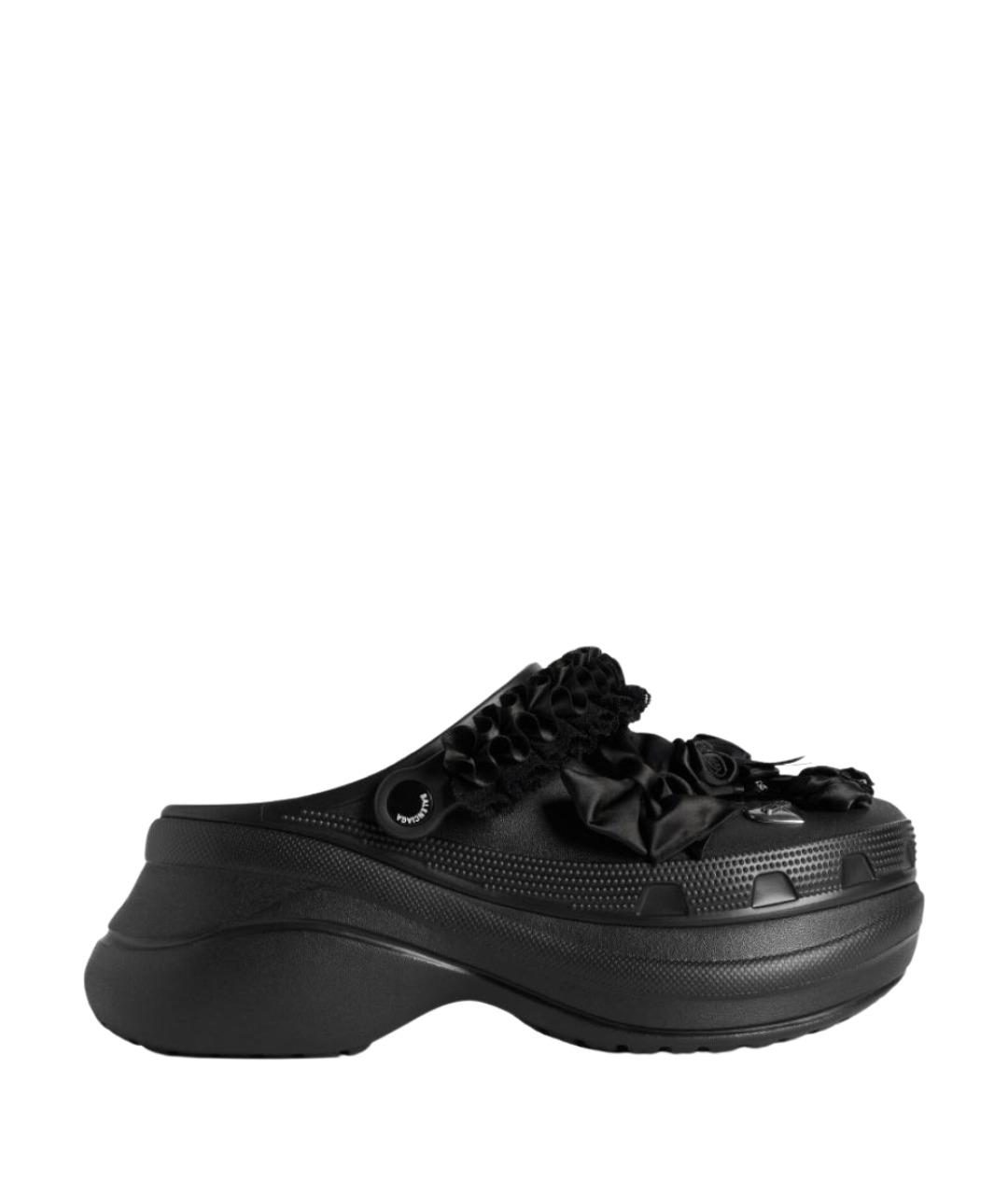 BALENCIAGA Черные резиновые мюли, фото 1
