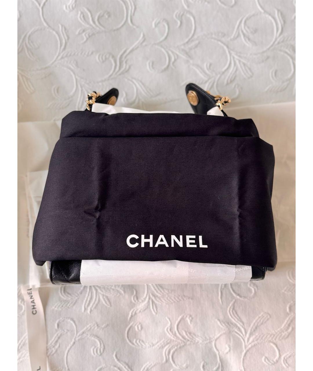 CHANEL Черная кожаная сумка через плечо, фото 6