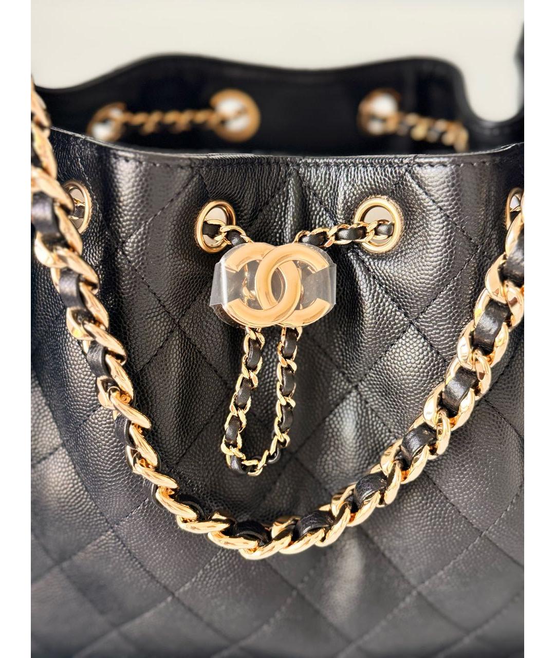 CHANEL Черная кожаная сумка через плечо, фото 4