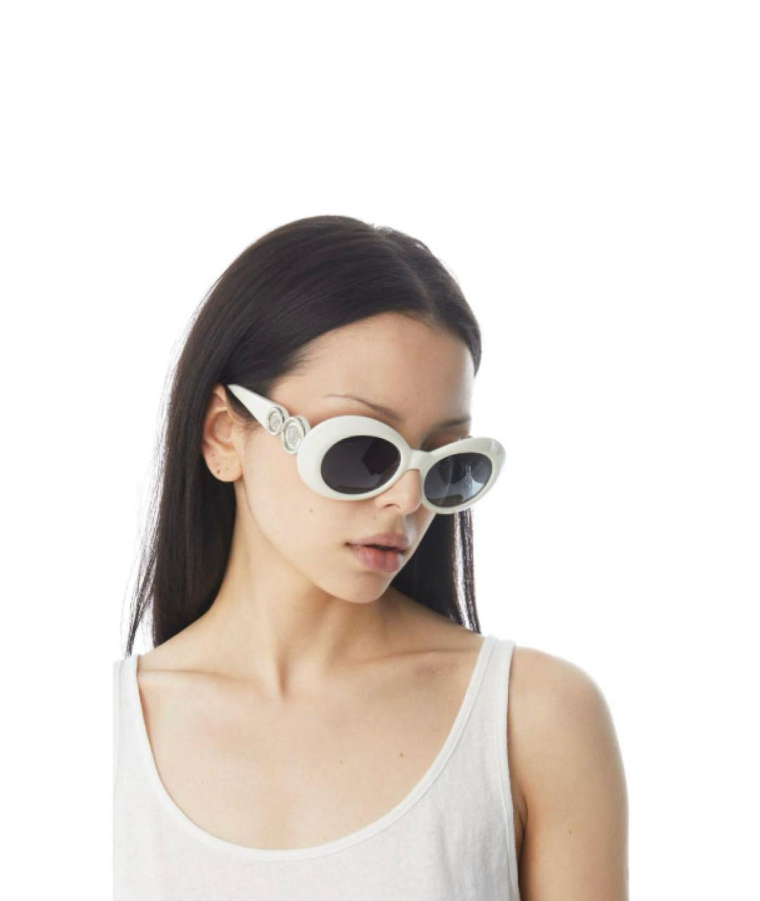 VERSACE Белые пластиковые солнцезащитные очки, фото 4