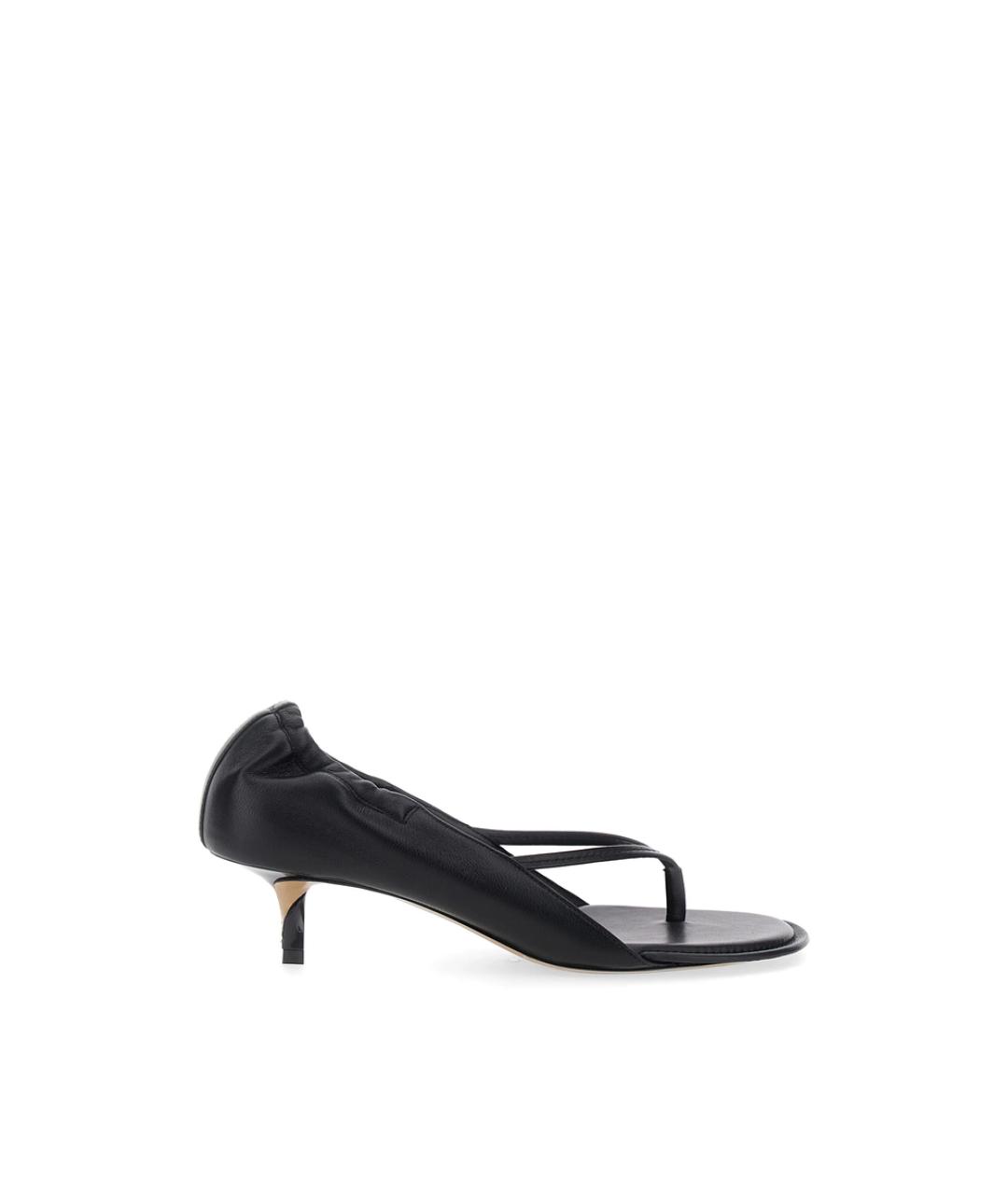 JACQUEMUS Черные кожаные босоножки, фото 1