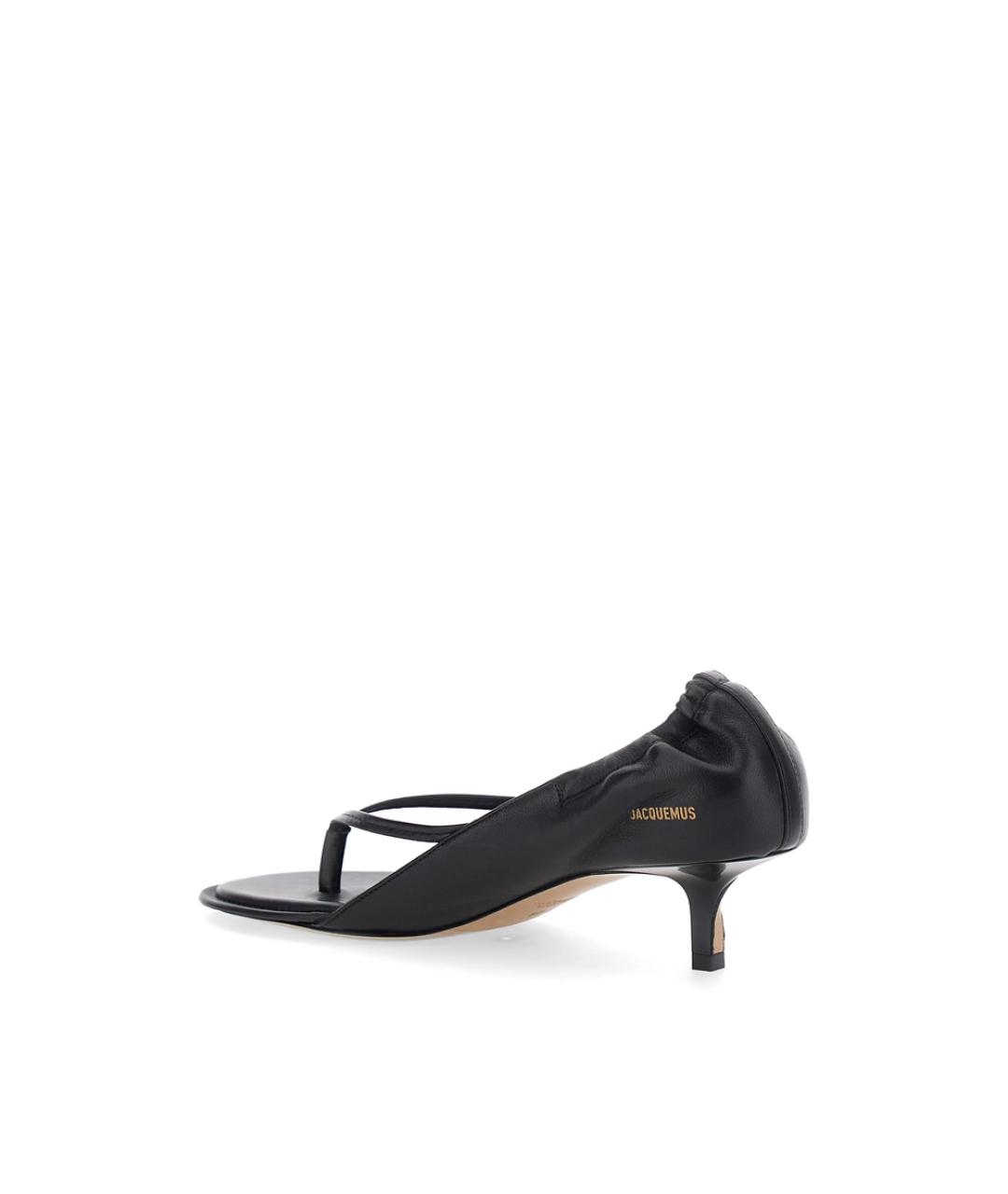 JACQUEMUS Черные кожаные босоножки, фото 4