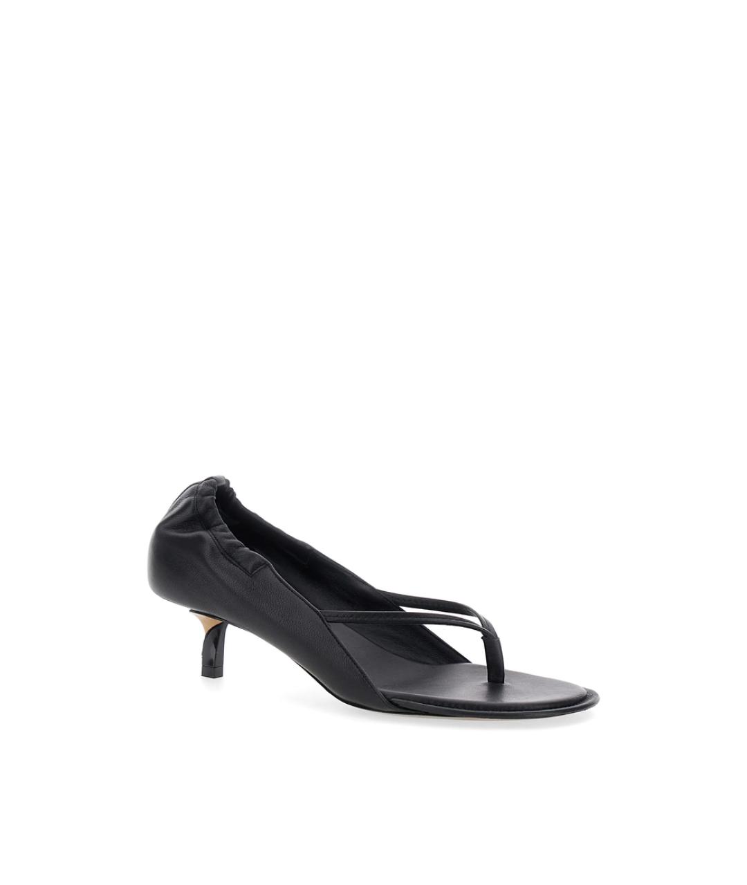 JACQUEMUS Черные кожаные босоножки, фото 3