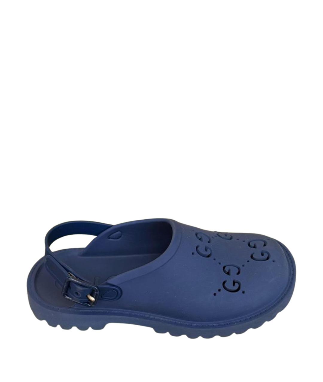 GUCCI KIDS Темно-синие резиновые сандалии и шлепанцы, фото 1