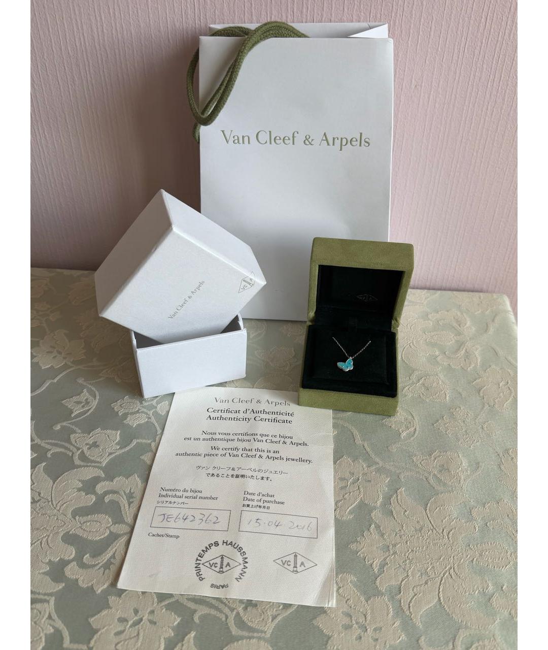 VAN CLEEF & ARPELS Бирюзовое колье из белого золота, фото 3