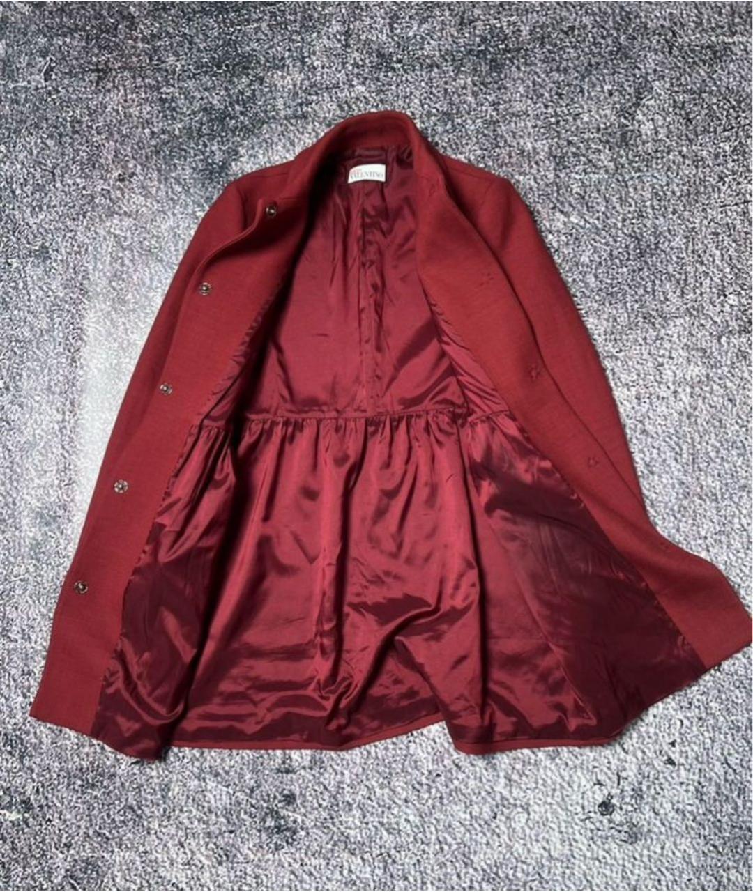 RED VALENTINO Бордовое ацетатное пальто, фото 3