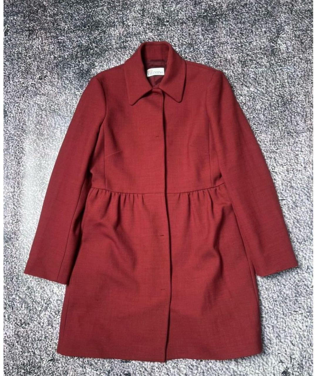 RED VALENTINO Бордовое ацетатное пальто, фото 8