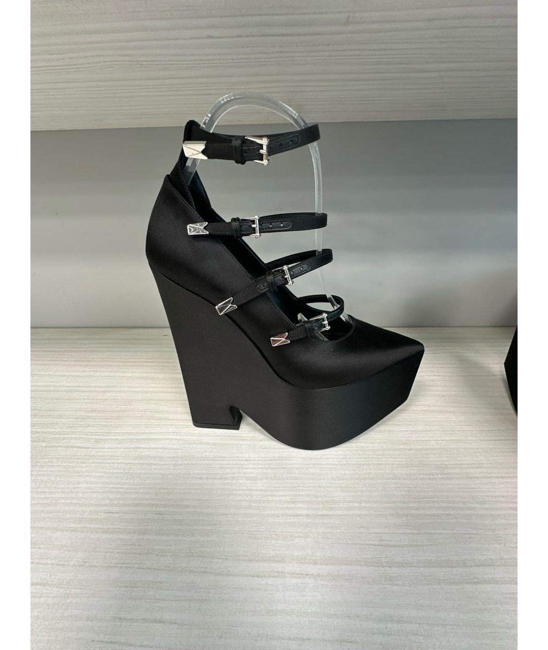 VERSACE Черные текстильные туфли, фото 7