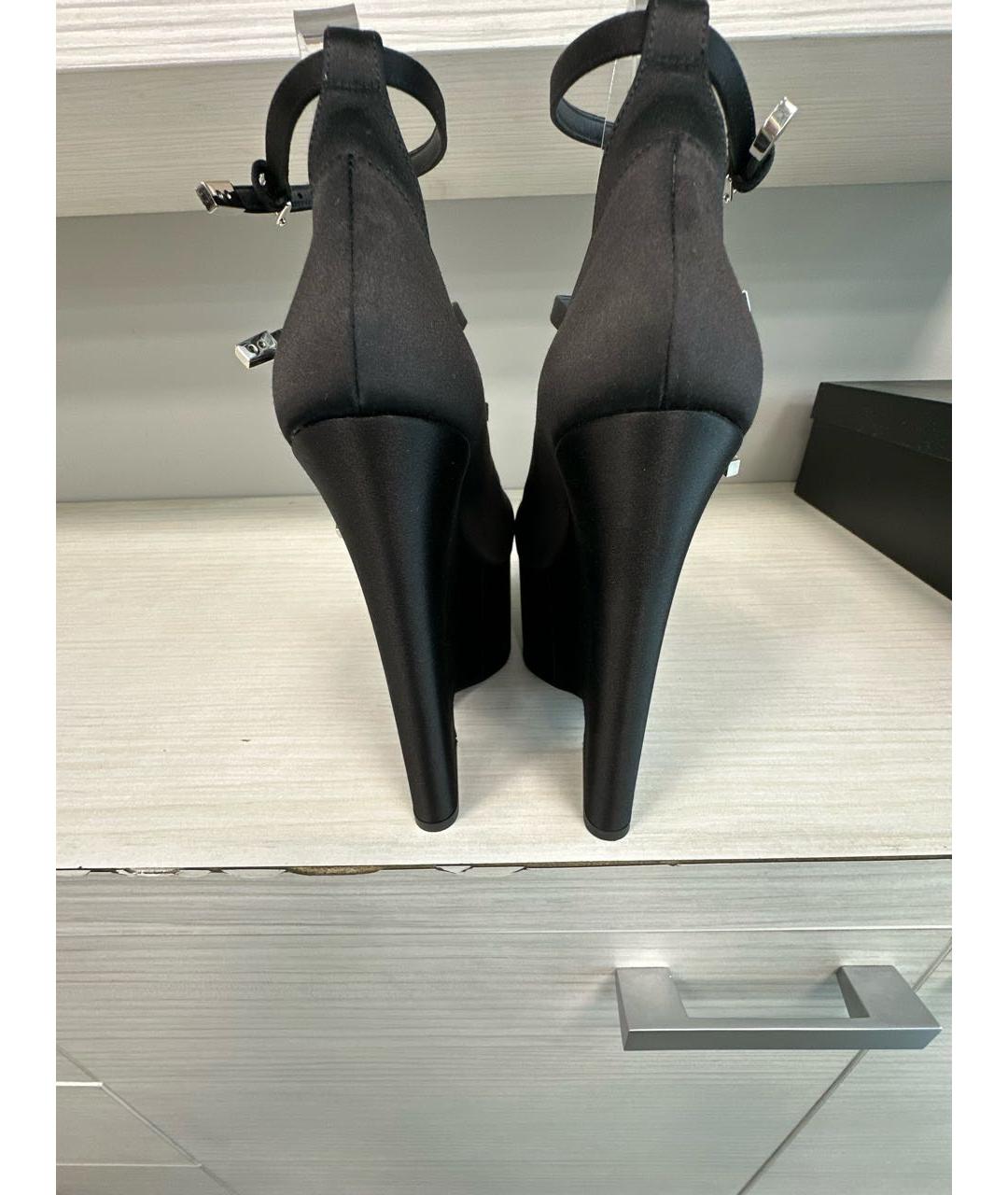 VERSACE Черные текстильные туфли, фото 4