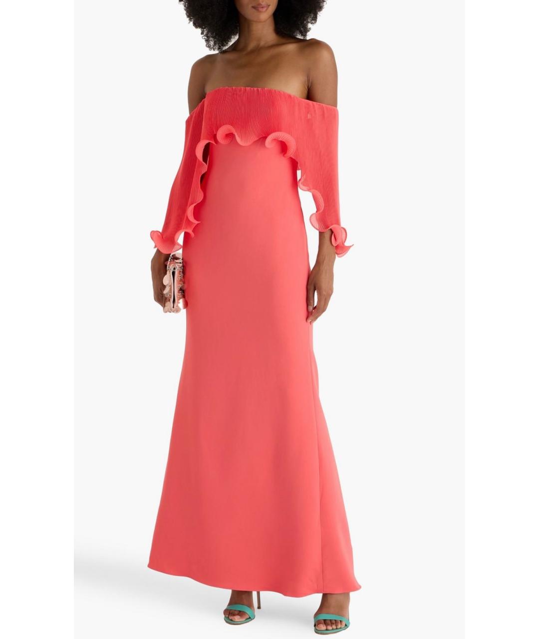 BADGLEY MISCHKA Коралловое полиэстеровое платье, фото 2