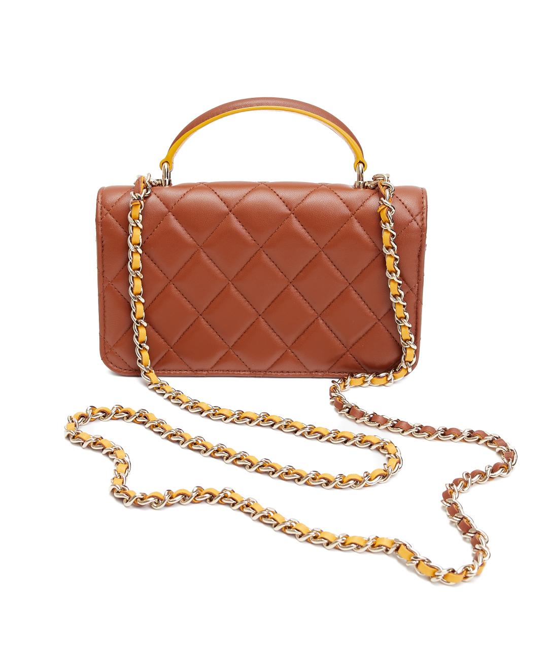 CHANEL Коричневая кожаная сумка через плечо, фото 8