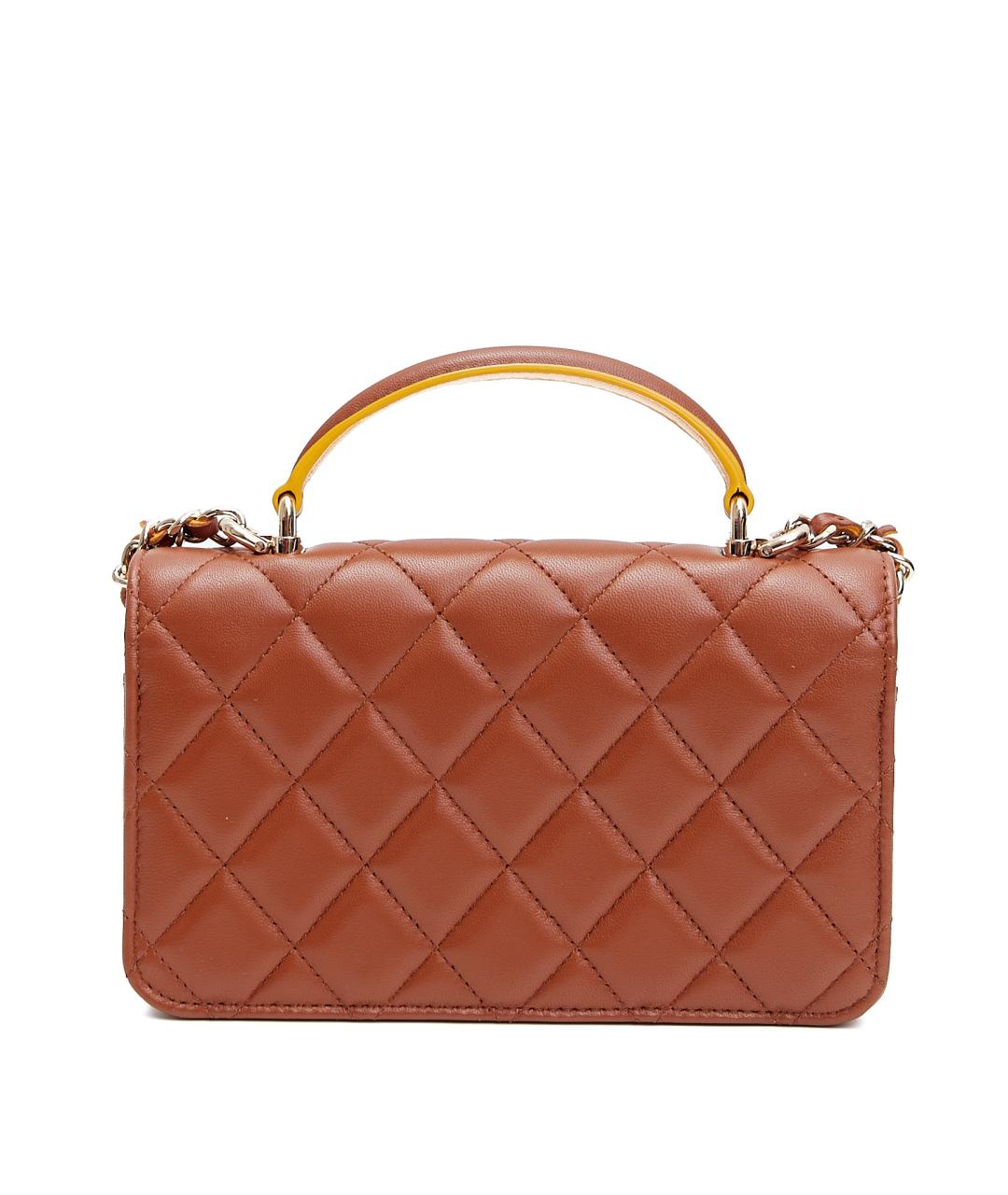 CHANEL Коричневая кожаная сумка через плечо, фото 3