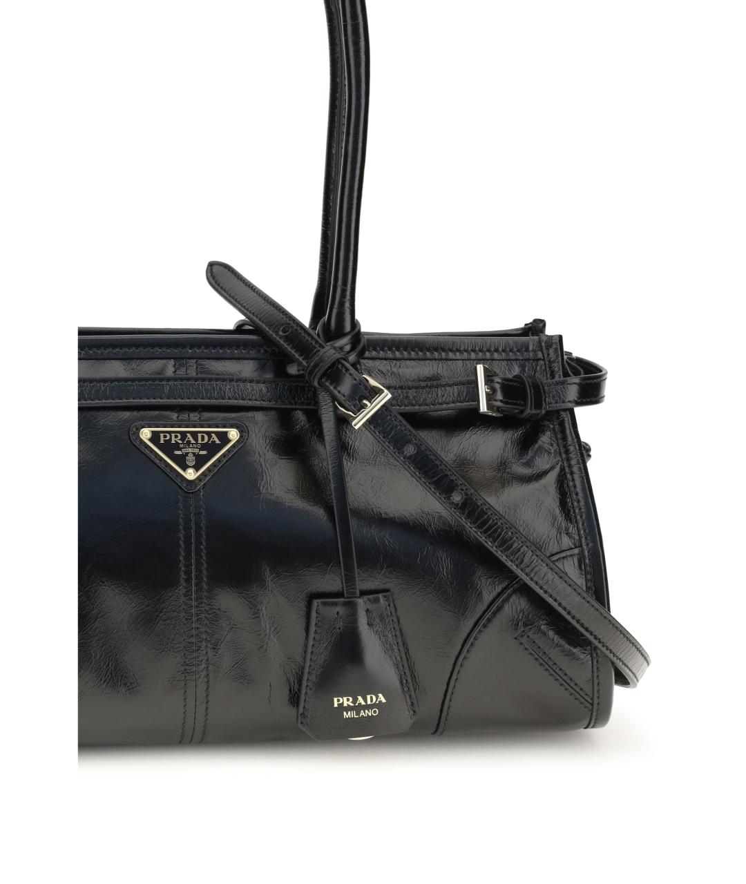 PRADA Черная кожаная сумка тоут, фото 4